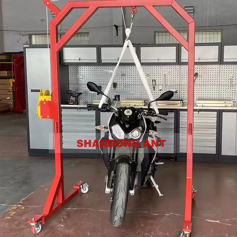 Подемен кран за мотоциклет големия обем Товароподемност 680 кг За вдигане на тежки превозни средства Мобилна монтаж Демонтаж на Предно колело с CE