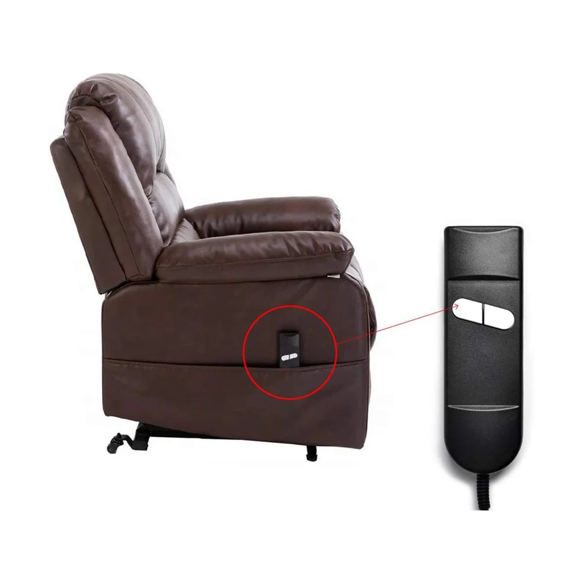 Подмяна на дистанционното управление фотьойл-лифта, 5-пинов дистанционно управление фотьойл с 2 бутона за Okin Limoss Pride - на живо
