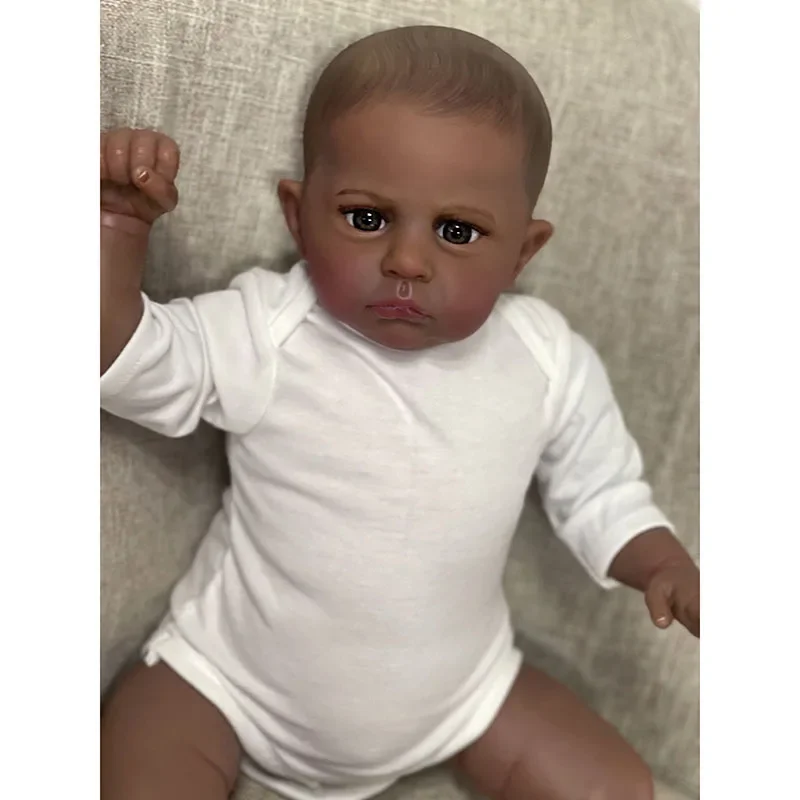 60-см мек памучен кукла-момче Камерън с боядисани коси, бял костюм с дълги ръкави, изкуствена кукла-играчка