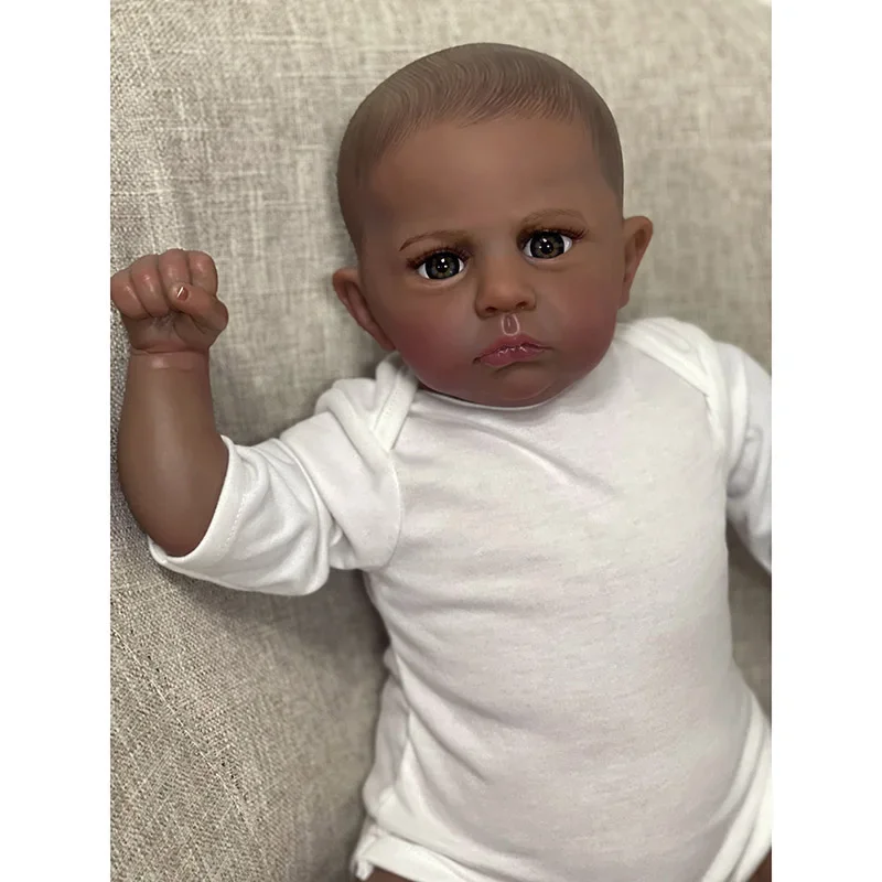 60-см мек памучен кукла-момче Камерън с боядисани коси, бял костюм с дълги ръкави, изкуствена кукла-играчка