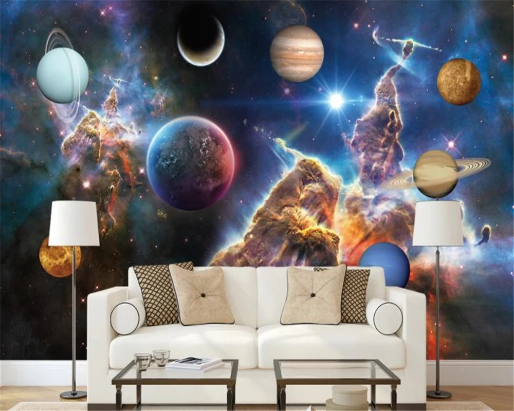 beibehang papel de parede Настройте нова красива вселена, галактика планета спалня хол фонови картинки papier peint