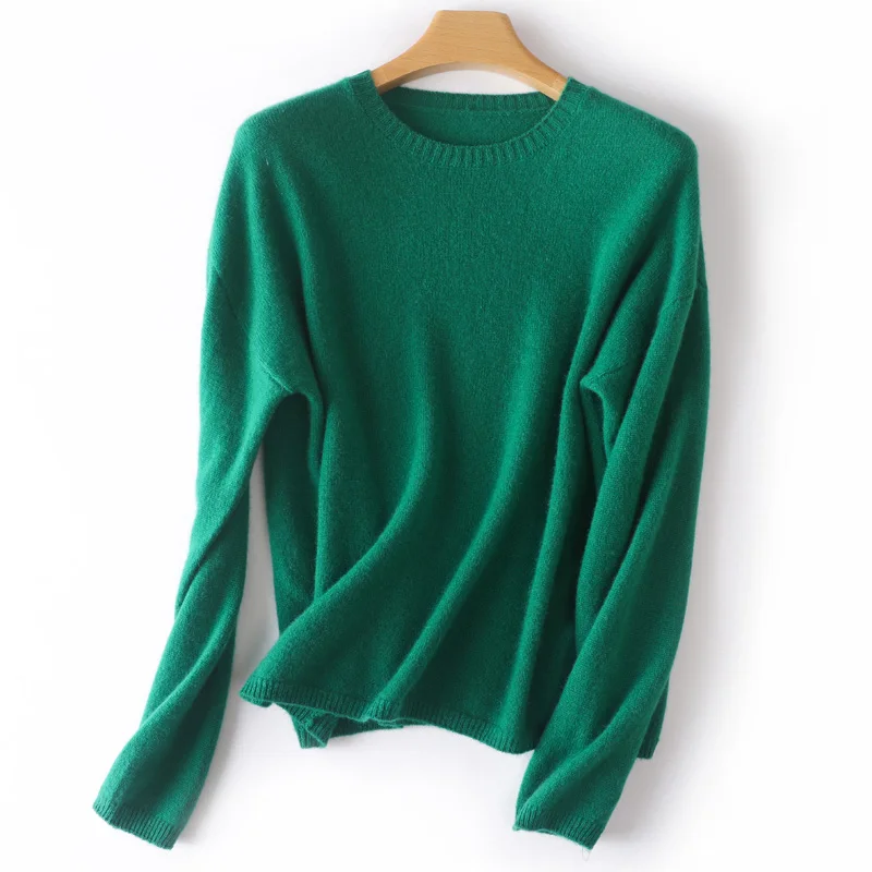 Дамски пуловери, Блузи от 100% КОЗЕ КАШМИР, Зимни Меки топли дамски блузи с имитация на шията и дълъг ръкав HG01