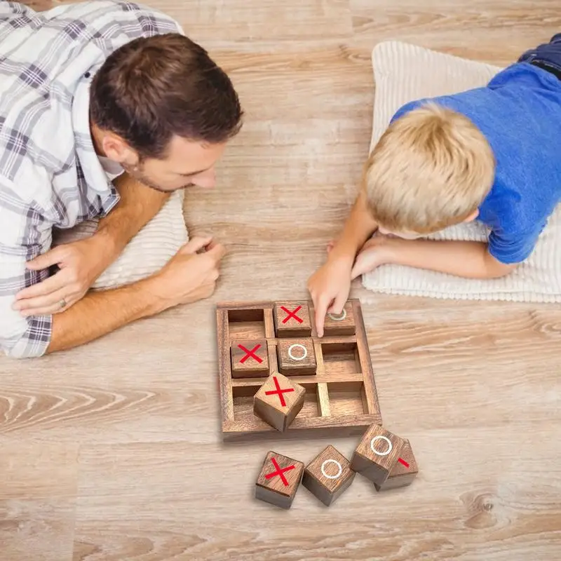 Настолна игра XO Wood Играчка за отдих, игра за взаимодействието на родителите и детето, маса за шах, развитие на интелектуалната игра-пъзел, забавни играчки