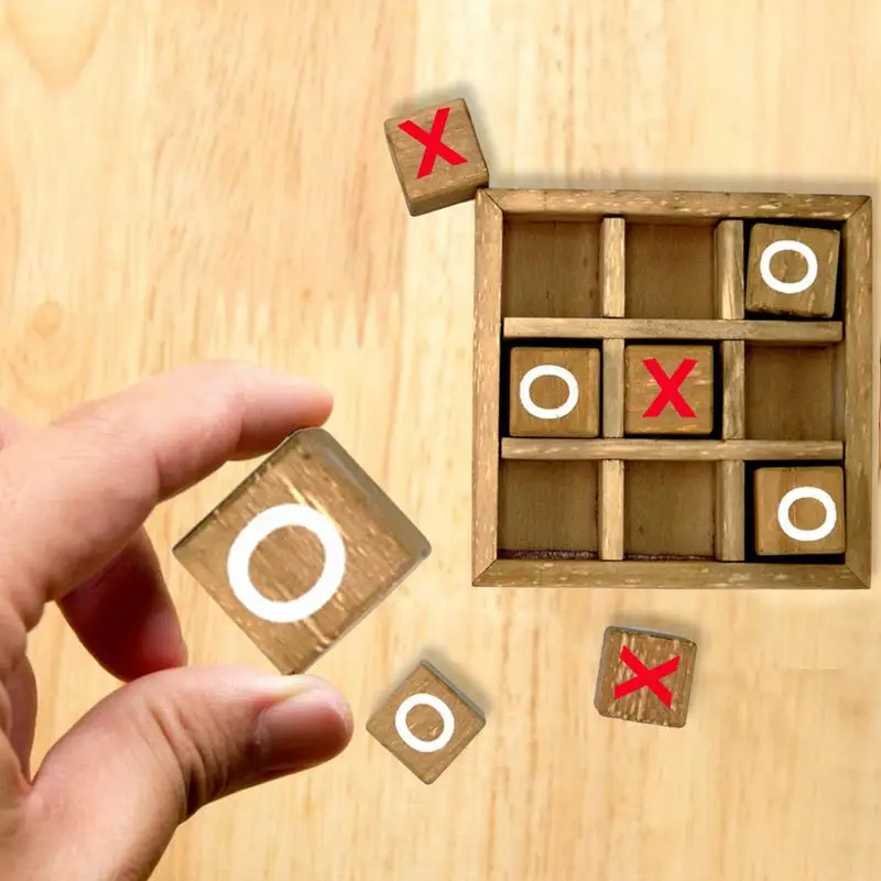 Настолна игра XO Wood Играчка за отдих, игра за взаимодействието на родителите и детето, маса за шах, развитие на интелектуалната игра-пъзел, забавни играчки