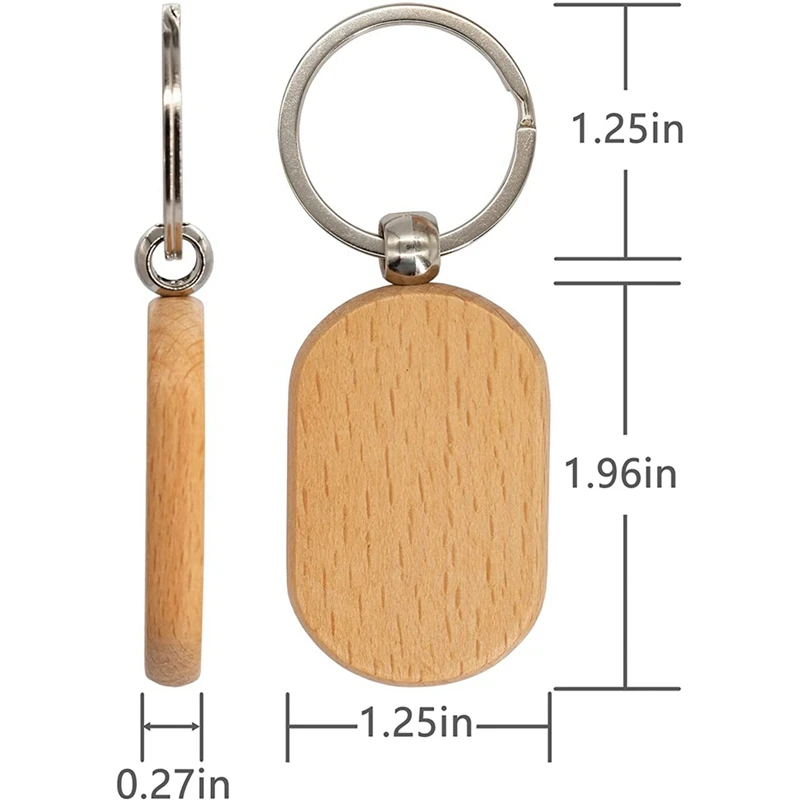 Празна дървена етикет за ключодържатели Ключодържатели ключодържател от дърво със собствените си ръце Заготовки за гравиране върху дърво, 20 опаковки