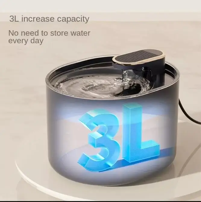 Автоматично фонтан за котки обем 3 л с led подсветка, безшумен фонтан за питейна вода за домашни любимци, USB пиенето за котки с електрически изключване на звука