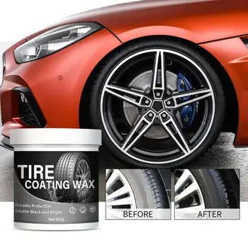Покритие за гуми, 100 г Крем за почистване на джанти, средство за възстановяване на блясък гуми, препарат за почистване на гуми