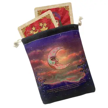 Bag-държач за карти Таро, държач за съхранение на тесте Таро, 5x7 инча, чанта за Таро на съвсем малък, модели на Лунната Небето, чанта за бижута, чанта за носене на Таро