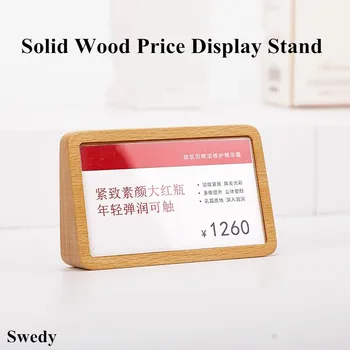 88x46 мм Малък акрилен държач за маркировка, поставка за дисплея, номер на масата, име, снимка, калъф за мини-дърво, цена, карта-етикет