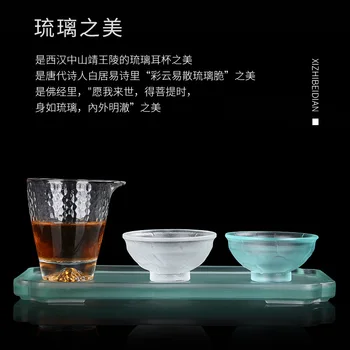 Удебеляване на домашно стъкло, Малък Чаен поднос, Мини-тава, Водосточни maker от Лазурния стъкло, Платформа за лесно съхранение на водата, Като за марс