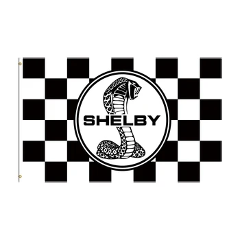 Банер с Печат на Състезателен Автомобил Shelbys Flag Размер 3x5 метра За Декор 1