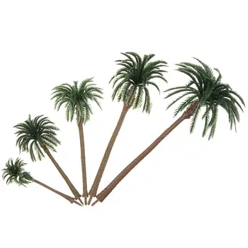 5шт Изискан Маса за декор с ръцете си От пясъка Пластмасови съдове за Бонсай Craft Микро Landscape Модел саксии за растения от кокосова палма