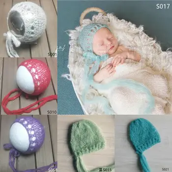 Детска шапчица ръчно плетени от мохера ръчно изработени, подпори за детски снимки