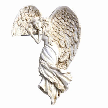 Рамка, която рамка Скулптура Крило на Ангел Просто украшение Ангел с крила във формата на сърце Ретро занаяти, изработени от смола за дома