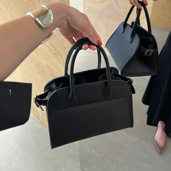 Модерна дамска чанта-тоут голям капацитет за крайградски пътувания, чанти през рамо от естествена кожа, чанти с ципове, лесна универсална чанта