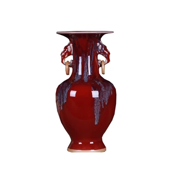 Керамична ваза Цзиндэчжэнь, ваза за цветя в китайски стил, саксия с тънка гладка повърхност, творческа декорация на дома, за декорация на Фън шуй.