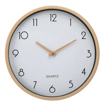 Нови стенни часовници с прости японски интериор 12-инчови кварцови часовници за всекидневна в скандинавски стил, безшумни дървени часовник, дигитални стенни часовници