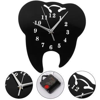 Стенен часовник във формата на зъба, Акрилни Уникални часовници, Селски Цифрови годината на Реколтата, Беззвучные, Не Тикающие, Кръгли Висящи
