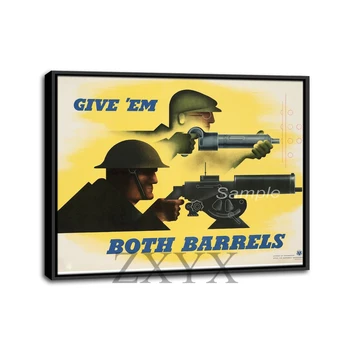 Ретро Постер на Военна Рамка с Принтом 