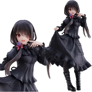 18 см ЗАПОЗНАЙТЕ се с ЖИВА фигура аниме Токисаки Куруми, Сладко момиче, играчка-модел, черна рокля от PVC, стоящи модел, украшение за интериора
