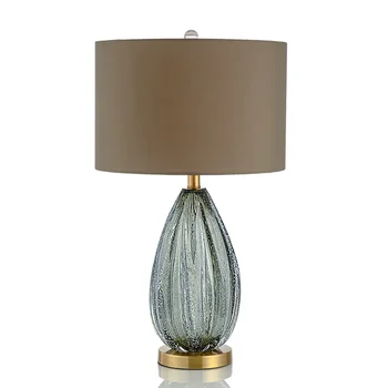 XK Модерна проста луксозна стъклена настолна лампа, креативна настолна лампа за спалня с кристали