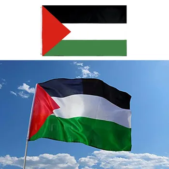 Голям Флаг на Палестина От Полиестер 150x90 см, Интериор на Палестинския на Фестивала в ивицата Газа