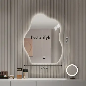 Облачное умно огледало за грим, стенно огледало за спалня, Стенно светоизлучающее огледало за преобличане със специална форма