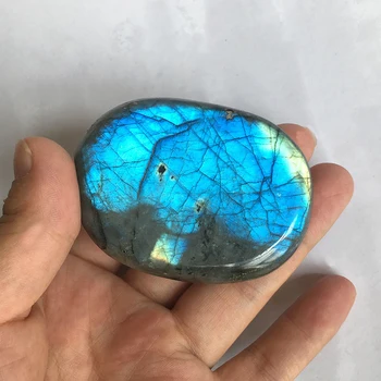 1 бр. случайни естествени камъни Сини многоцветен естествен Лунен камък лабрадорит