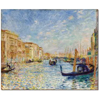 Канале гранде на Венеция, пейзаж, платно, художествена живопис Ръчно изработени, произведение на изкуството на Пиер-Огюст Реноар, модерен интериор за дневната, високо качество