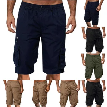 Мъжки военни панталони-карго 2023 армейского маскировка, тактически шорти за бягане, мъжки памучни Свободни Работни ежедневни къси панталони Плюс Размер 3XL