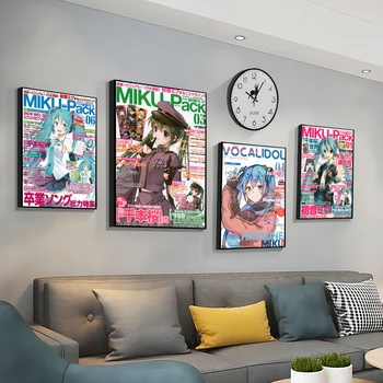 Аниме H-Hatsunes M-MikU Magazine Класически Аниме-Плакат Необичайна Стикер За Стена За Хол, Декориране На Бар, Домашен Декор
