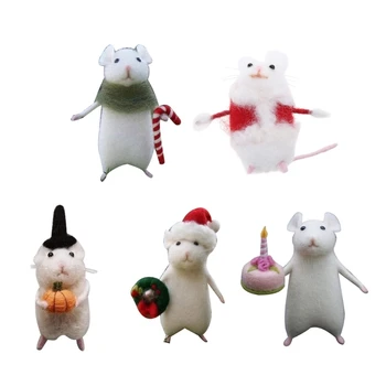 Празнична филцови мишката, украса за Хелоуин кукли-мишка ръчно изработени за тепане на игли за Коледно парти, фестивал на домашен интериор