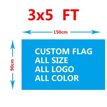 Обичай флаг 150x90 см (3x5 фута), ГОТИН подарък банер с 2-ма канали от една страна хартата
