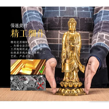 ГОРЕЩА РАЗПРОДАЖБА Буда # Талисман за защита на ДОМА и семейството Будизма Планински Лотос Цзюхуа Буда медна статуетка на статуята на 30 см