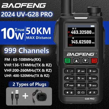 Baofeng UV G28 Pro 10 W, Безжична Высокочастотная Преносима Радиостанция 999CH USB Type-C Зарядно Устройство Актуализиране на Радиостанцията UV5R Ham Двустранно Радио