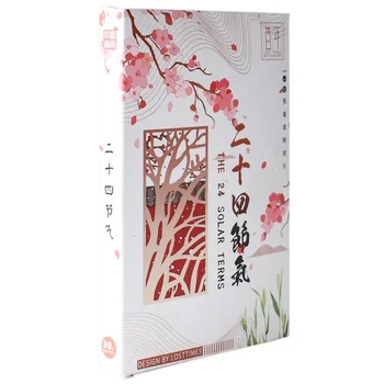 30 Листа /комплект китайската традиционна култура Картичка с 24 слънчевите термини картичка със слънчеви термини антични поздравителна картичка