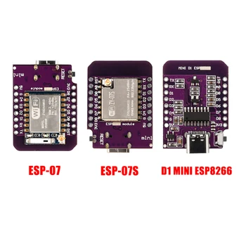 Такса за разработка на TYPE-C ESP8266 ESP-07/07S CH340G USB D1 WIFI Mini С вградени контакти за 32-битов микроконтролер MCU за 80 МГц160 Mhz
