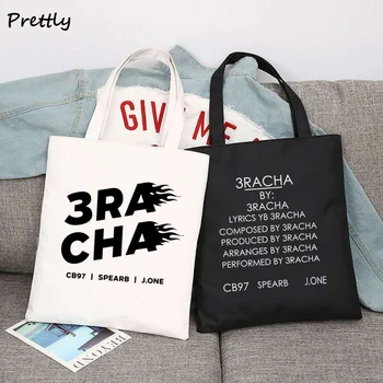 Чанта-тоут 3Racha За Бездомни Деца В Корейски стил, Парусиновые Чанти Kpop, Ученически чанти Bang Chan Changbin Han Jisung, чанти за пазаруване през рамо