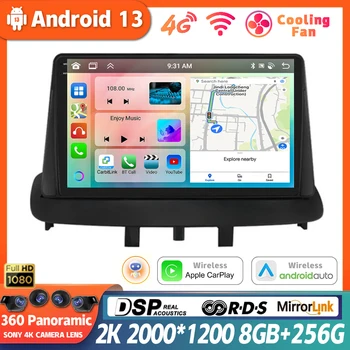 Android 13 За Renault Megane 3 Fluence Samsung SM3 2008-2014 Мултимедиен плеър Carplay Auto GPS Автомобилното радио 360 Камера, WIFI DSP
