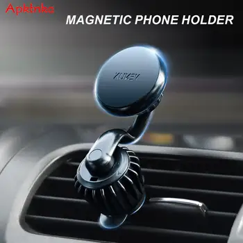 Въртящи се на 360 градуса Магнитен Кола за телефон с магнит, поставка за отдушник, Регулируема скоба, скоба за телефон, GPS за iPhone Samsung GPS