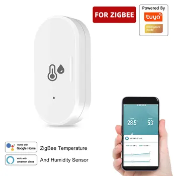 Сензор за температура и влажност на Hristo Zigbee Нужда от Zigbee Портал Хъб Умен Дом Вътрешен Влагомер Алекса Google Voice Control