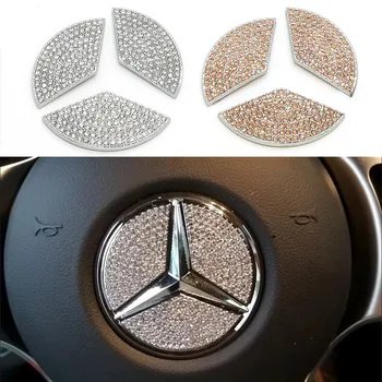 Луксозен Автомобилен волан с диамантена емблема, табелка на волана, Декоративна капачка, етикет 