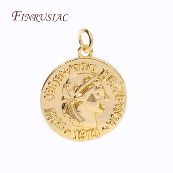 18-Каратный позлатен медальон на Кралица Елизабет, Месингови и Метални Висулки за монети от Древен Рим За бижута със собствените си ръце, Обеци, колие, Аксесоари