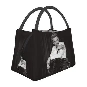 Стръмни изолирана чанта за обяд Johnny Hallyday за жени, френски рок-певец, Преносим термоохладитель Bento Box, офис в болница