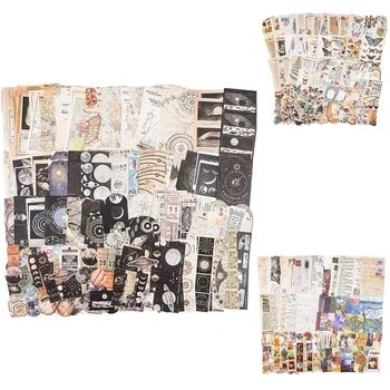 Ретро набор от консумативи за албуми, (200 бр.) за провеждане на художествени списания, проектанти ненужни списания, хартиени етикети 