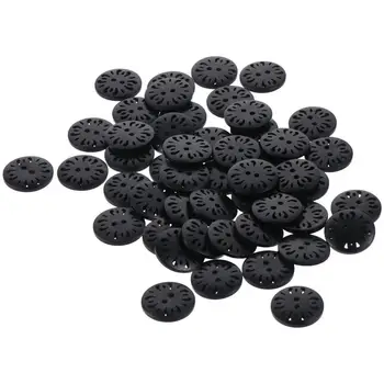 50шт Копчета от черен кръгло дърво с размери 1 * 1 инч, дърво, черни големи копчета и ръчно изработени в ретро стил с фиксирана облегалка и 2 дупки, Кръгла пуговица ръчно изработени