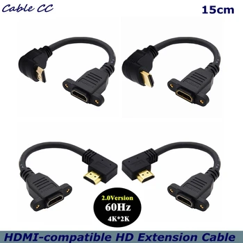 60 Hz HDMI-Съвместим С Резба Съединение 90 Градуса 2.0 към HDMI-съвместим Удлинительный Кабел за HD-tv, LCD лаптоп, проектор PS3