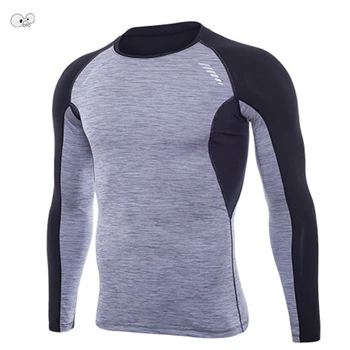 2019 Лоскутная бързосъхнеща мъжка тениска за бягане, Еластична тениска за бягане, Мъжки облегающая спортно облекло за фитнес с дълъг ръкав, компресия върховете
