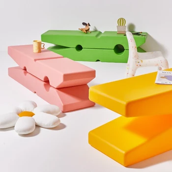 Скандинавска креативна форма на затягане PE пластмасови сгъстено Пуфики за мързелив Човек магазин за магазин верандата столче за преобличане за обувки, Мебели за Всекидневна