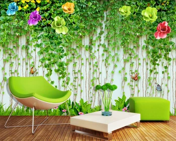 Изработена по поръчка стенопис цвете ратанови стена 3D TV фонова стена дневна спалня ресторант бижу на хотел живопис papel de parede